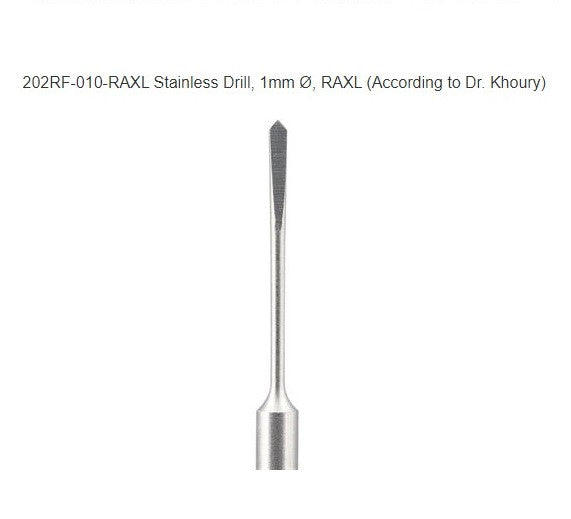 STAINLESS DRILL, 1MM Ø, RAXL