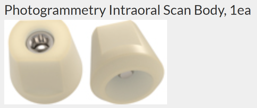 Photogrammetry Intraoral Scan Body 1個入り